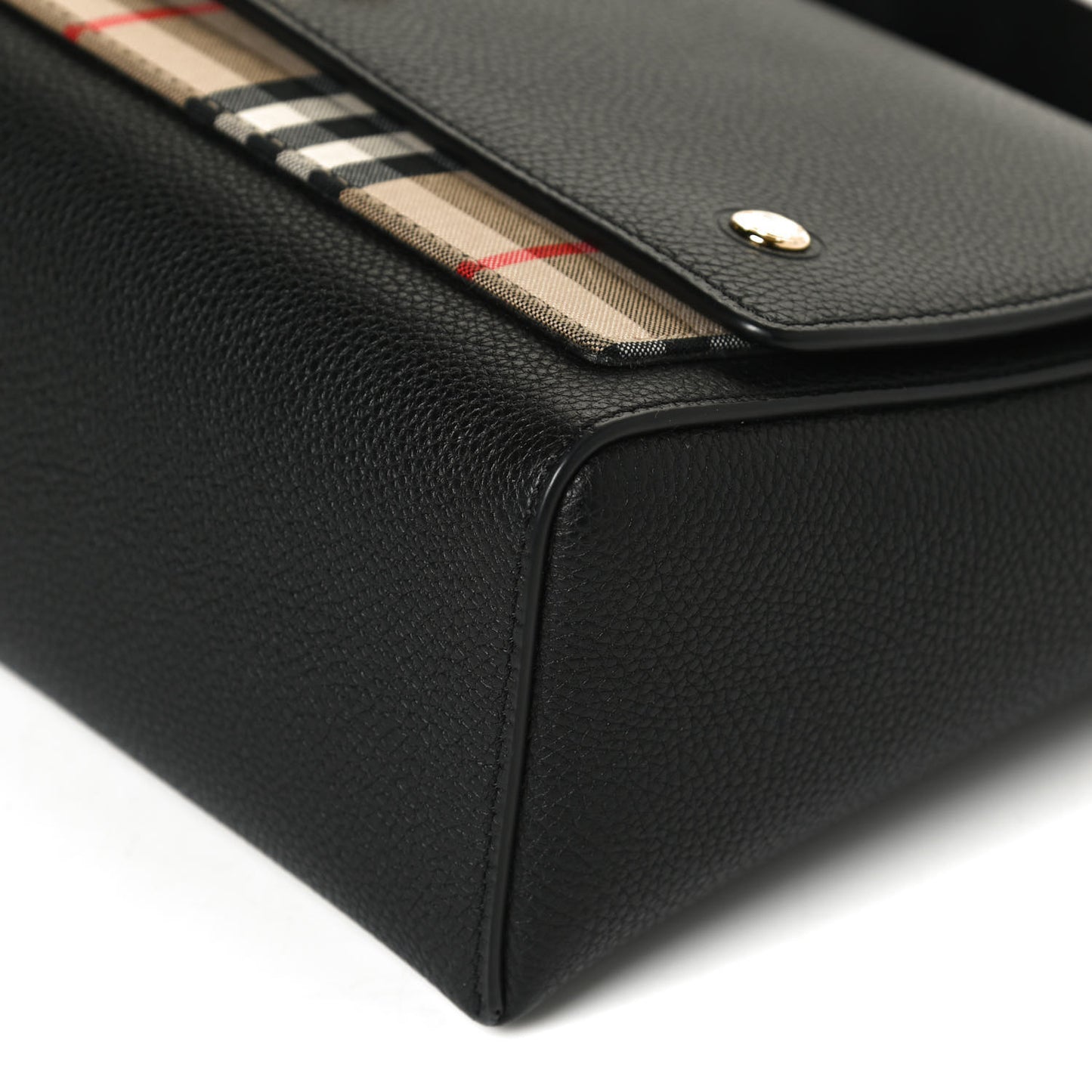 Grainy Calfskin Vintage Check Note Crossbody Bag Black