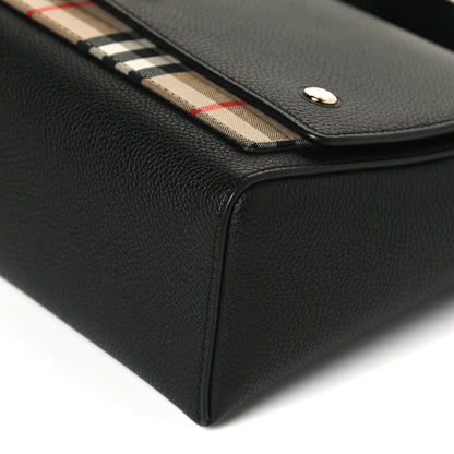Burberry Grainy Calfskin Vintage Check Note Crossbody Bag Black 21 of 27