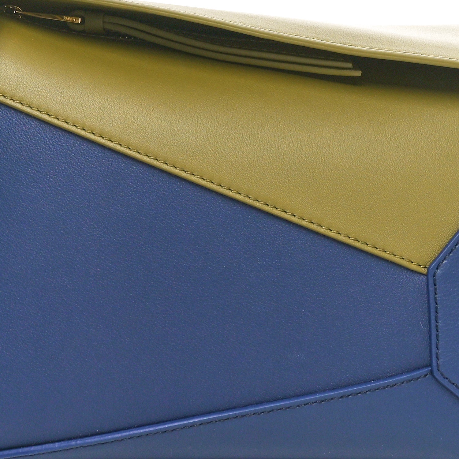 Loewe Calfskin Small Puzzle Edge Bag Olive Abyss Blue 7 of 9