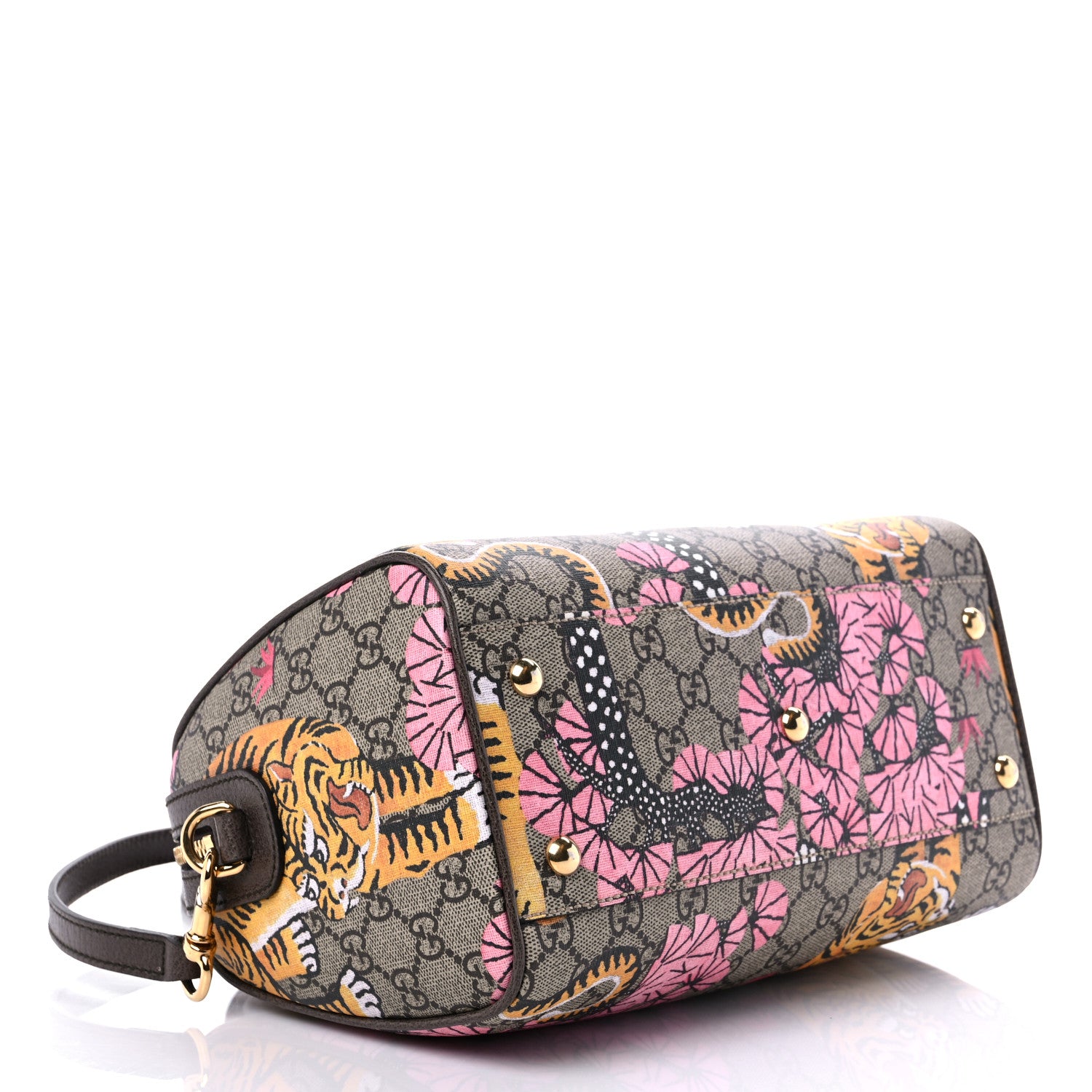 Gucci GG Supreme Monogram Bengal Small Boston Beige Pink 4 of 9