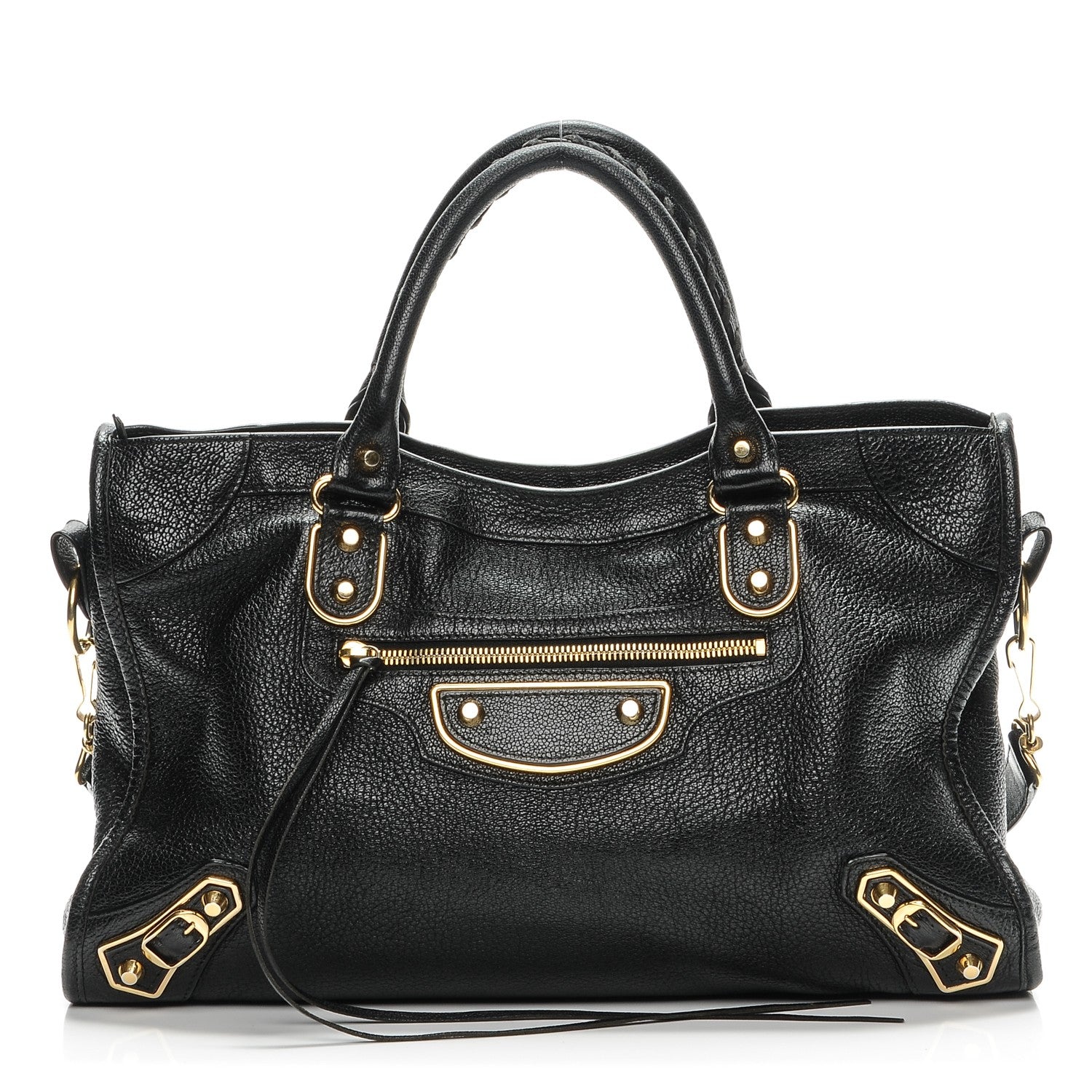 Balenciaga Chevre Gold Metallic Edge Hardware City Black 1 of 7