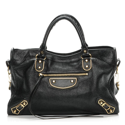 Balenciaga Chevre Gold Metallic Edge Hardware City Black 1 of 7