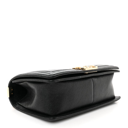 Chanel Caviar Chevron Quilted Medium Boy Flap Black 4 of 11