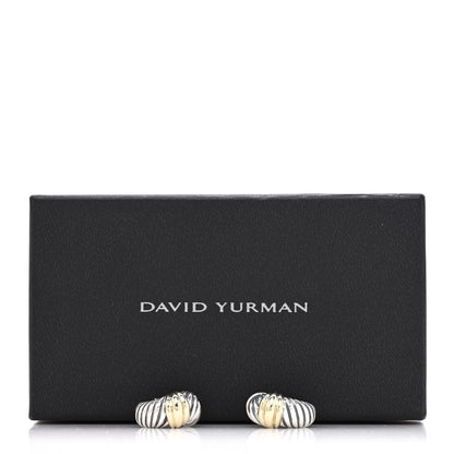 David Yurman Sterling Silver 14K Yellow Gold Thoroughbred Shrimp Earrings 5 of 5