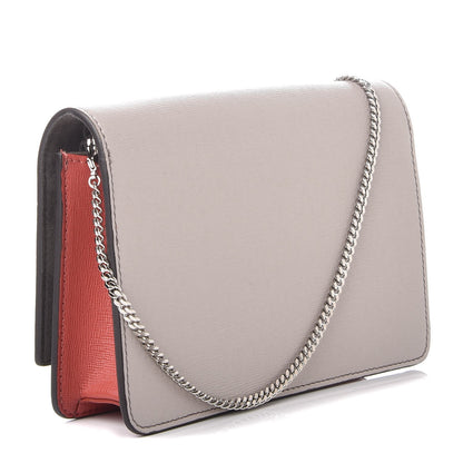 Fendi Vitello Elite Monster Eyes Studded Tube Wallet on Chain Carbone White Multicolor 3 of 9