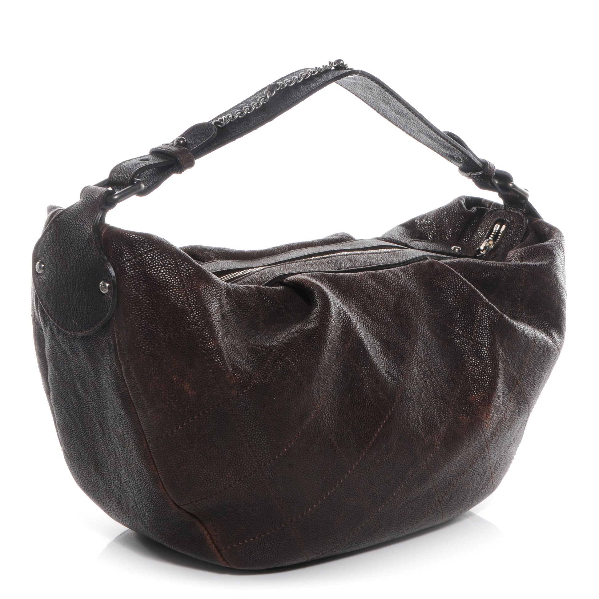 Chanel Caviar Outdoor Ligne Large Hobo Brown 3 of 7