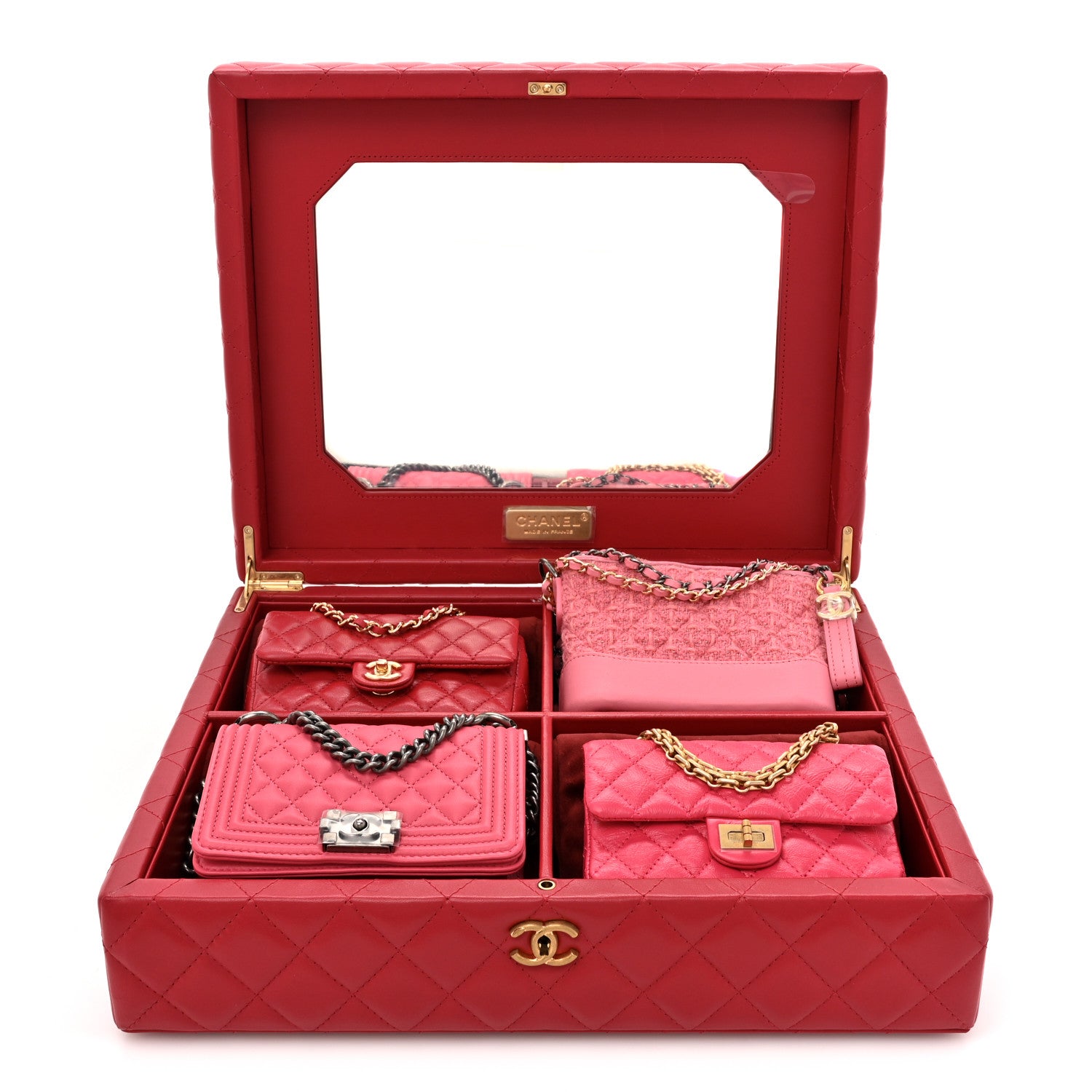 Chanel Lambskin Calfskin Tweed Success Story Set of 4 Minis Bags Pink Red 1 of 24