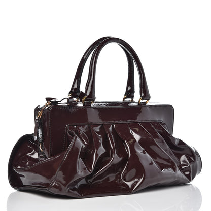 Valentino Garavani Patent Rose Top Handle Bag Burgundy 3 of 6