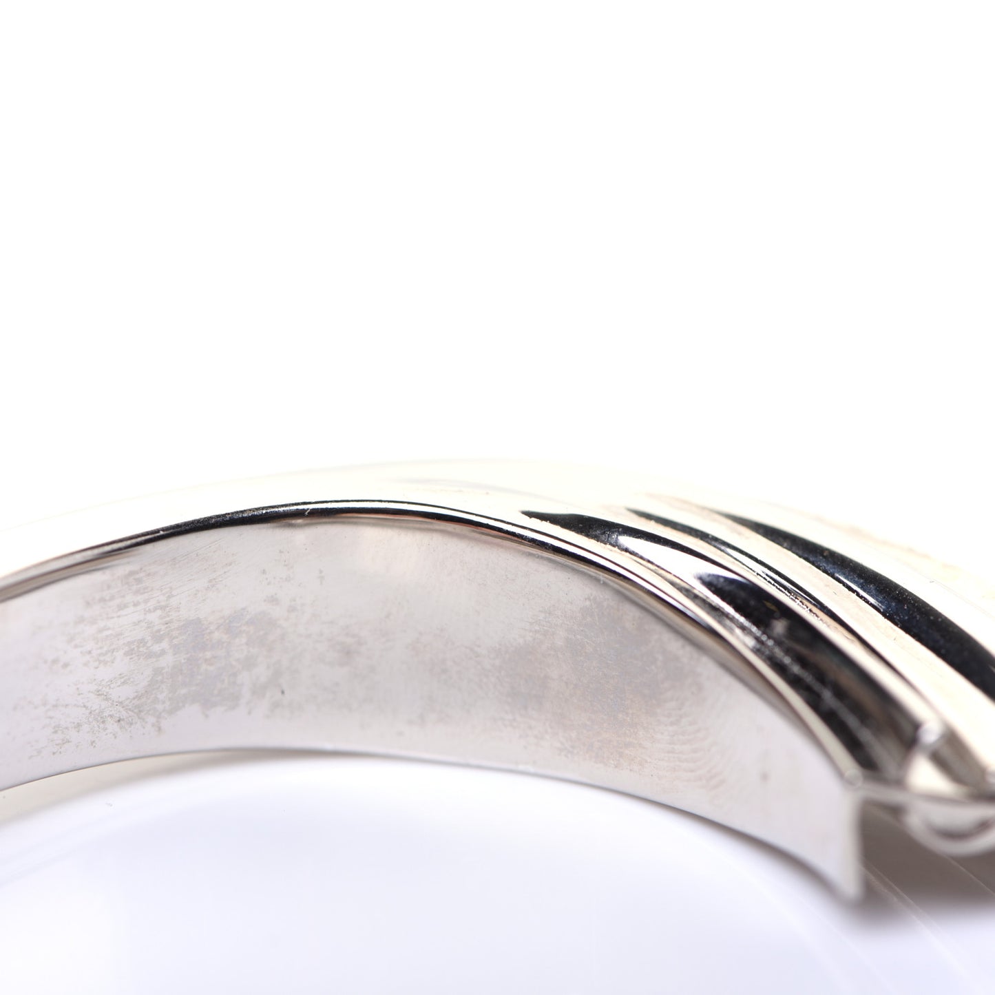 Silvertone Plate Opyum Cuff Bracelet Silver