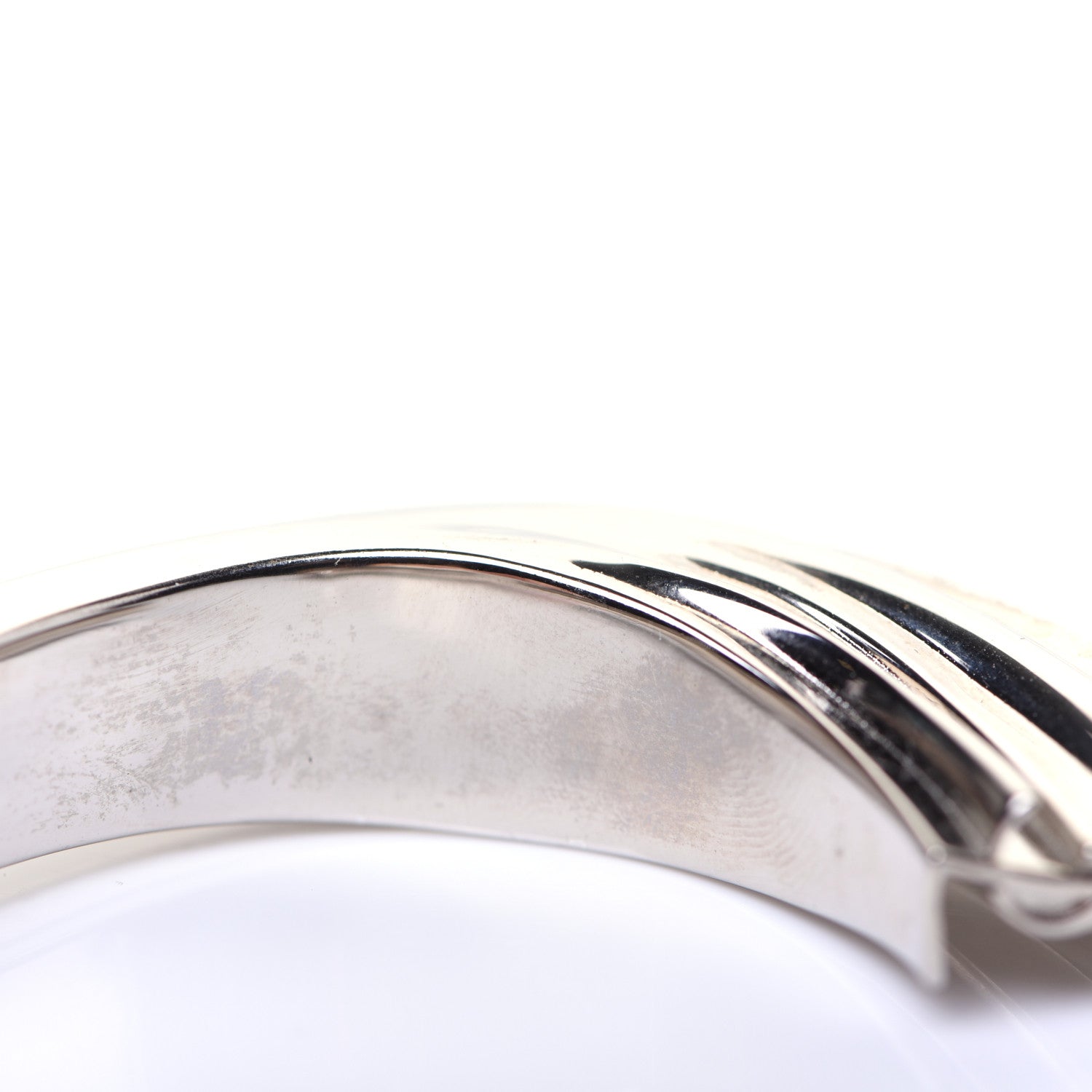 Saint Laurent Silvertone Plate Opyum Cuff Bracelet Silver 7 of 7