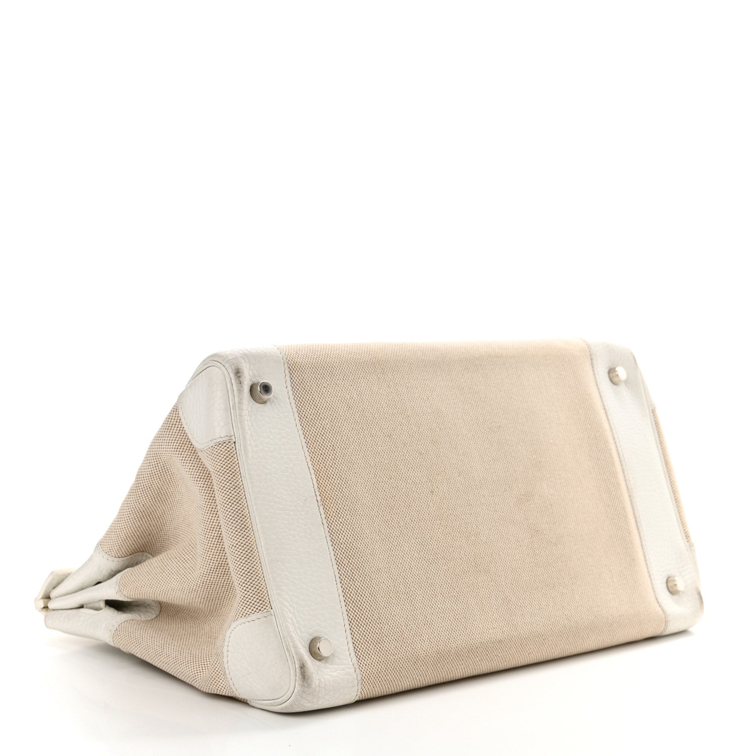 Hermes Toile Taurillon Clemence Birkin 35 White 4 of 33