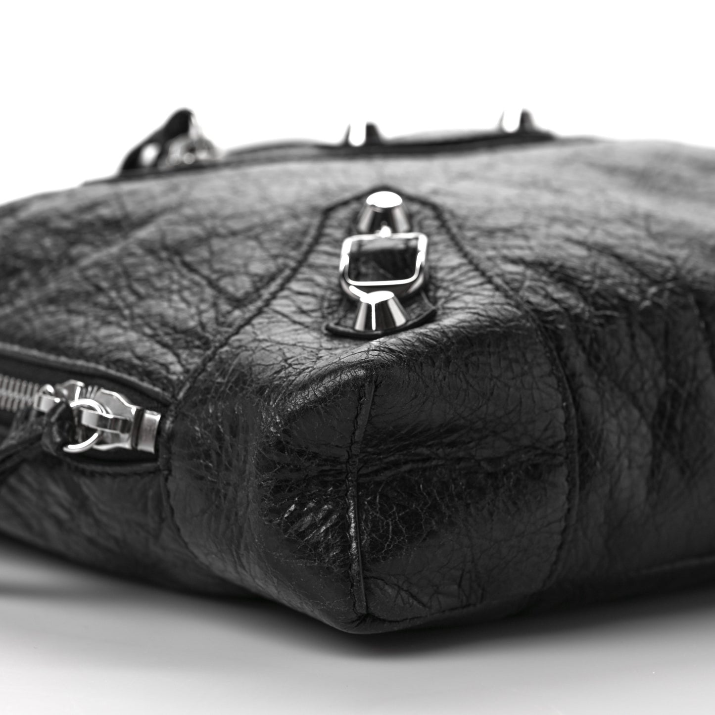 Agneau Classic SIlver Hardware XS Reporter Crossbody Black