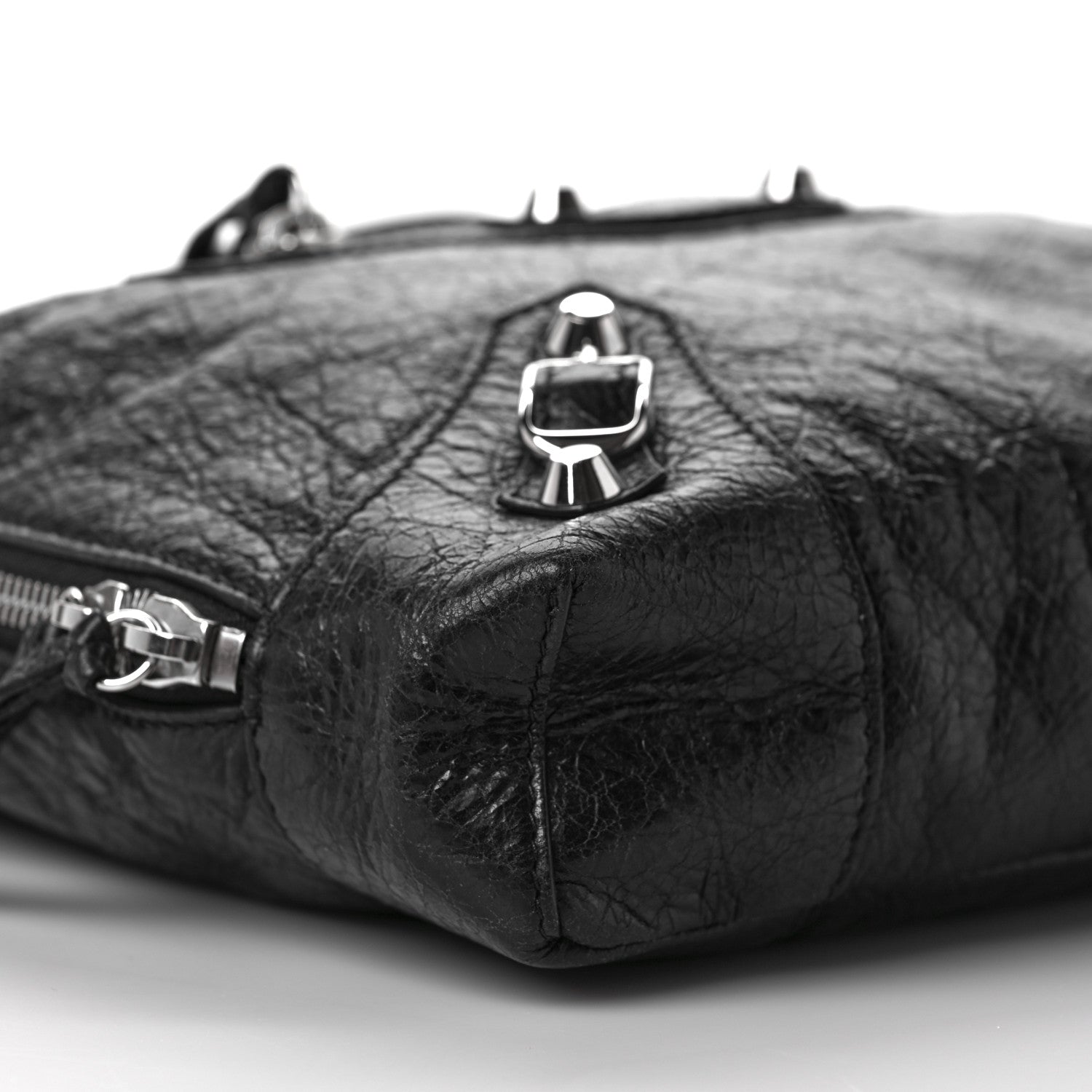 Balenciaga Agneau Classic SIlver Hardware XS Reporter Crossbody Black 9 of 12
