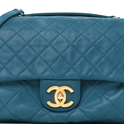 Chanel Iridescent Calfskin Large Chic Quilt Flap Blue 8 of 10