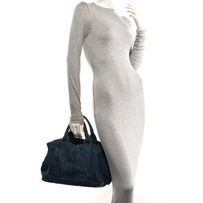 Prada Denim Logo Tote Avio 2 of 10