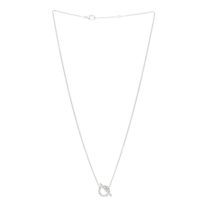 Hermes 18K White Gold Diamond Finesse Pendant Necklace 3 of 4