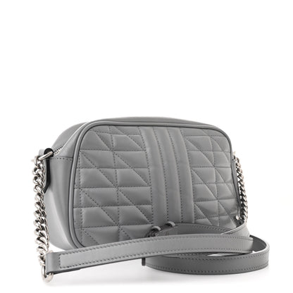 Gucci Calfskin Matelasse Aria Small GG Marmont Chain Shoulder Bag Deep Grey 3 of 10