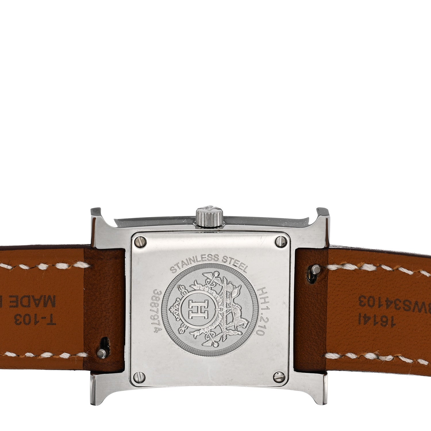 Hermes Stainless Steel Barenia 21mm Heure H Hour Quartz Watch Fauve 4 of 5