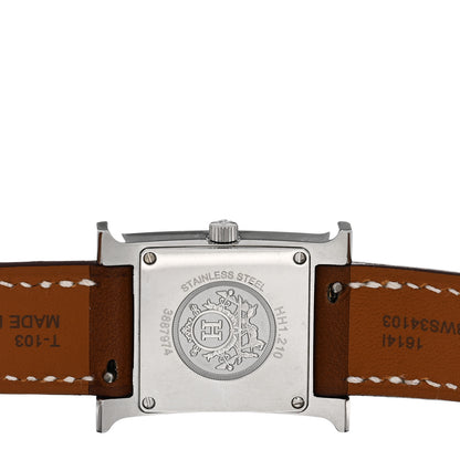 Hermes Stainless Steel Barenia 21mm Heure H Hour Quartz Watch Fauve 4 of 5