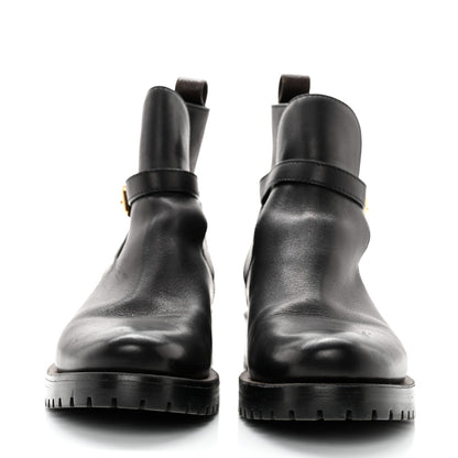 Louis Vuitton Calfskin Monogram Discovery Flat Ankle Boots 38 Black 2 of 10