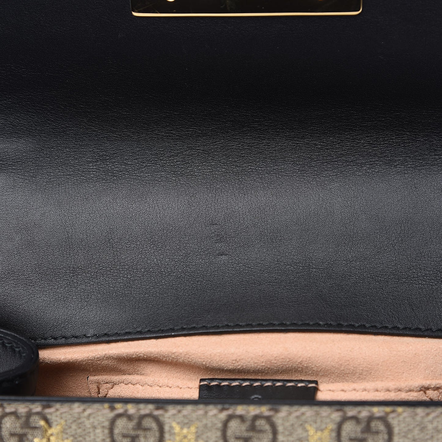 GG Supreme Monogram Bees Small Padlock Shoulder Bag Black