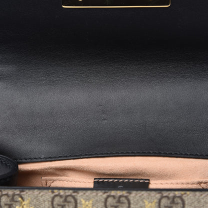 Gucci GG Supreme Monogram Bees Small Padlock Shoulder Bag Black 10 of 10