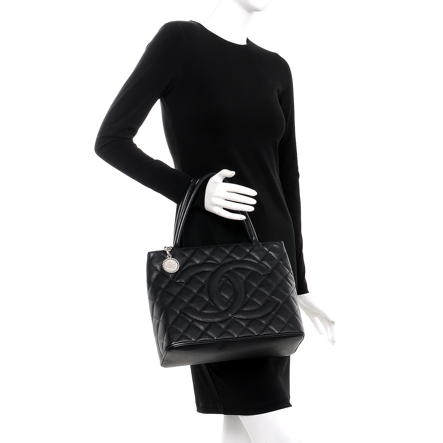 Chanel Caviar Quilted Medallion Tote Black 2 of 8