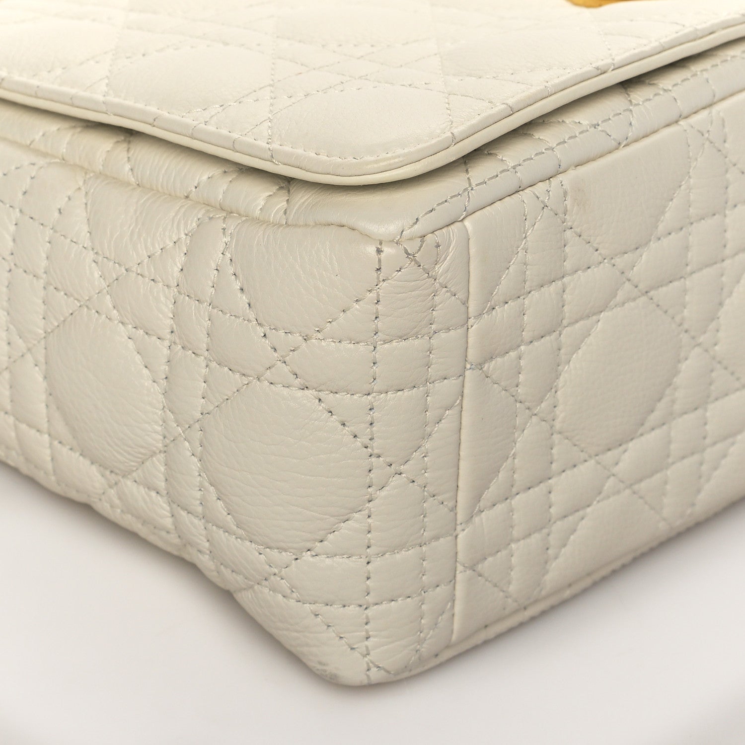 Christian Dior Lambskin Cannage Large Caro Bag Ivory 8 of 11
