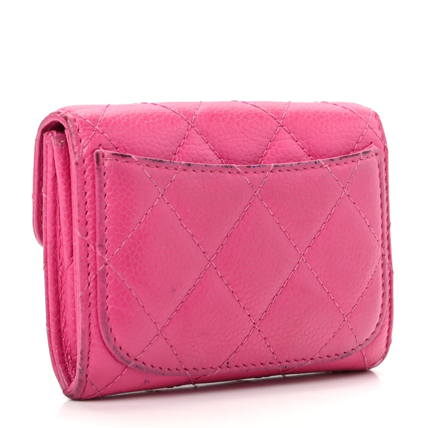 Chanel Caviar Quilted Compact Flap Wallet Pink 3 of 11