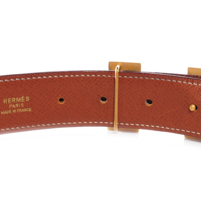 Hermes Box Courchevel Reversible Constance 32mm H Belt Noir Natural 65 4 of 4