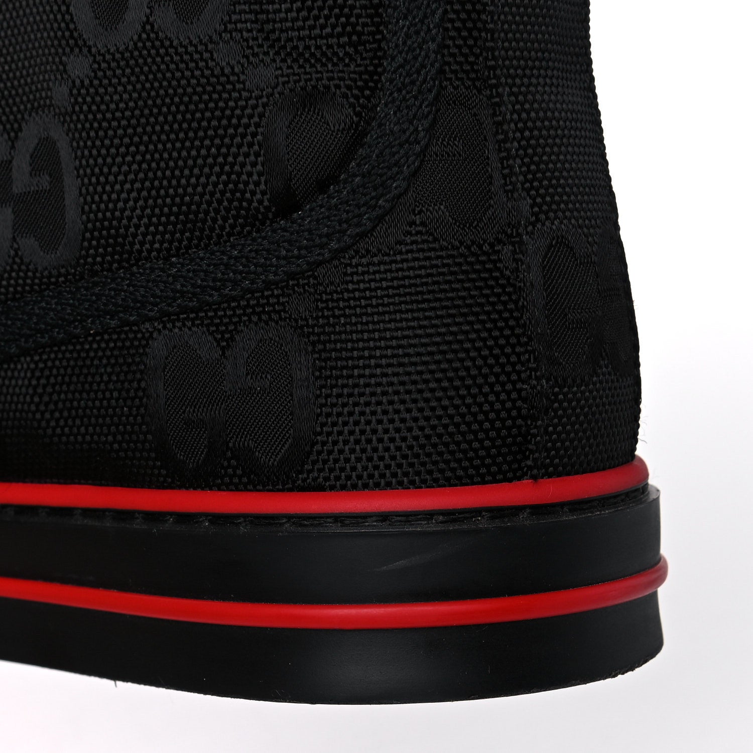 Gucci Econyl Nylon Web Monogram Off The Grid Womens 1977 Tennis High Top Sneakers 39.5 Black 9 of 15