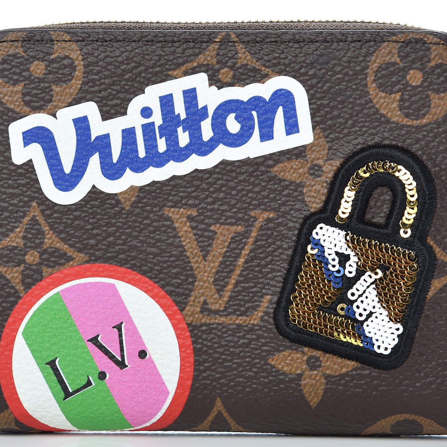 Monogram Travel Stickers Zippy Coin Purse