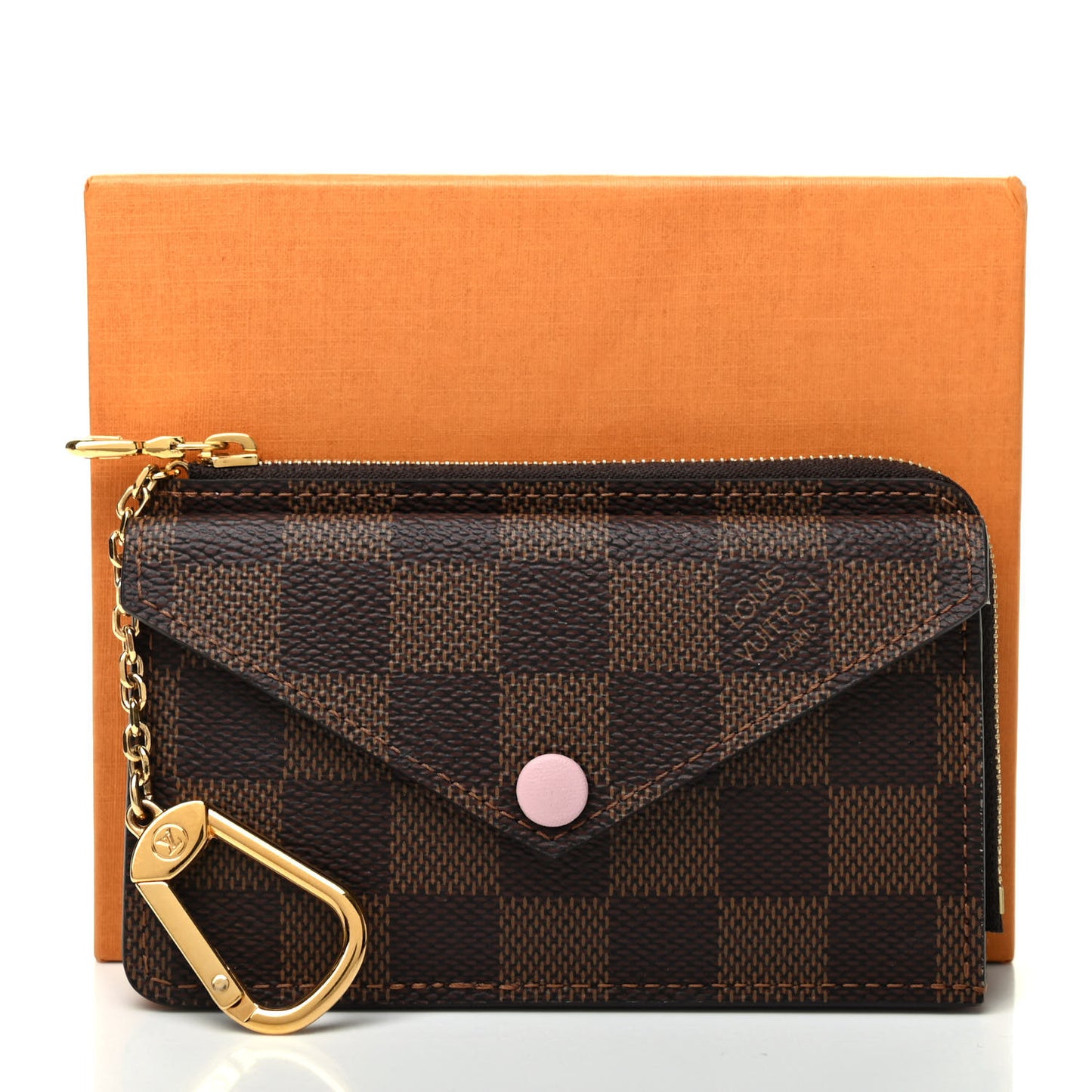 Damier Ebene Recto Verso Card Holder Rose Ballerine