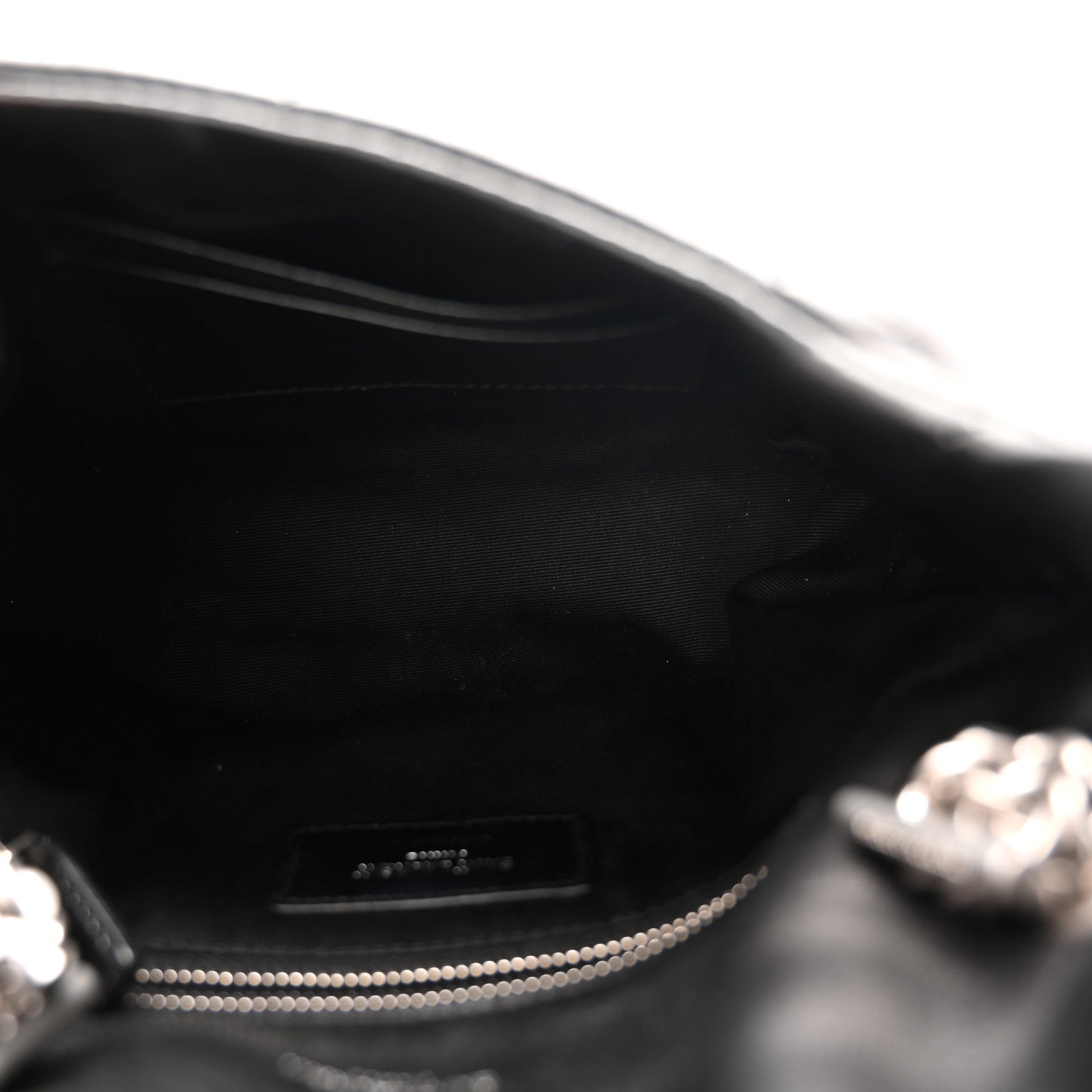 Saint Laurent Lambskin Quilted Toy Loulou Puffer Monogram Chain Satchel Black 5 of 11