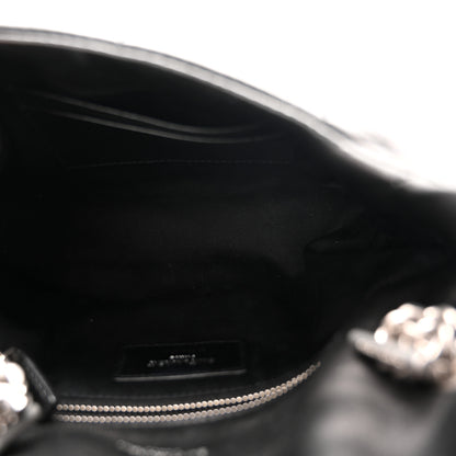 Saint Laurent Lambskin Quilted Toy Loulou Puffer Monogram Chain Satchel Black 5 of 11