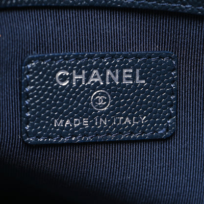 Chanel Caviar Quilted Large Cosmetic Case Navy 6 of 10
