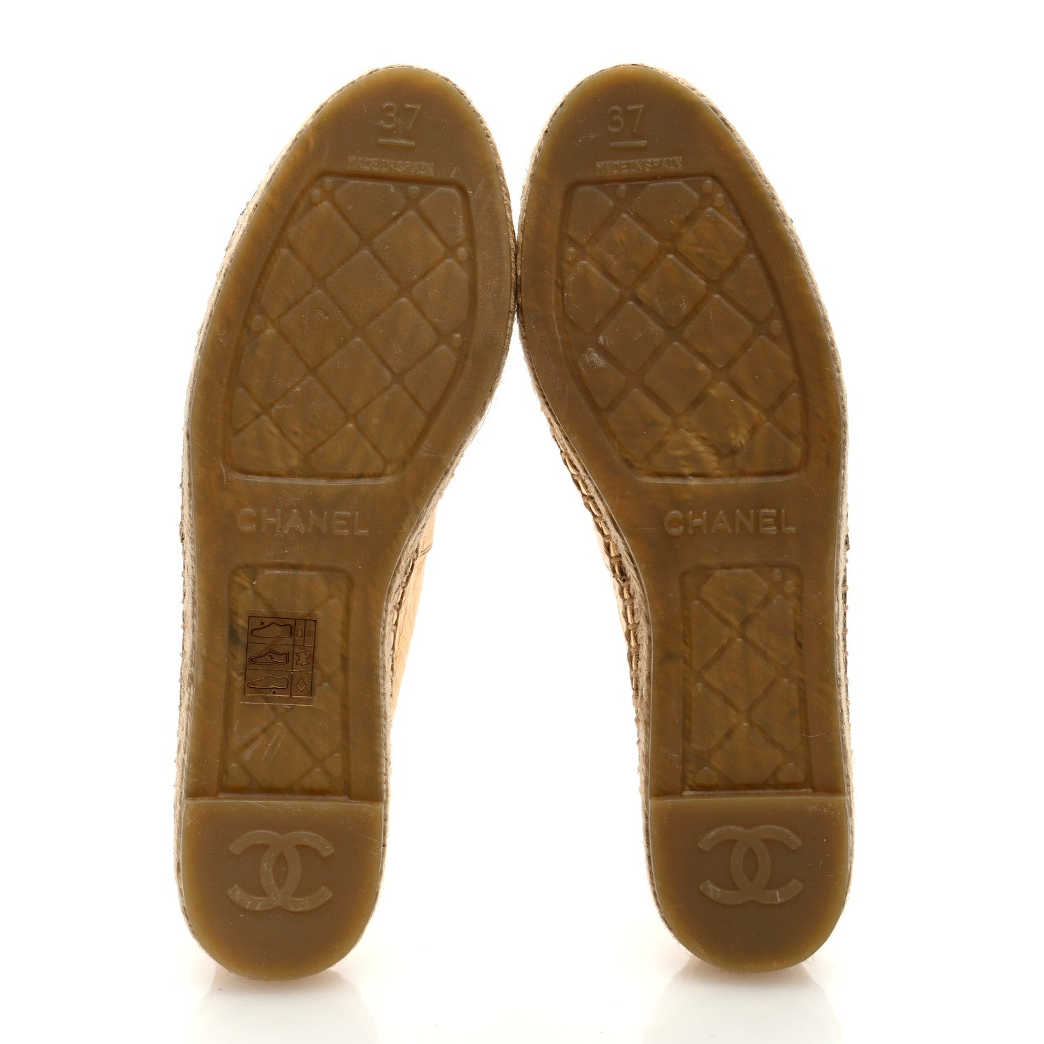 Chanel Laminated Lambskin Grosgrain CC Espadrilles 37 Gold Black 5 of 8