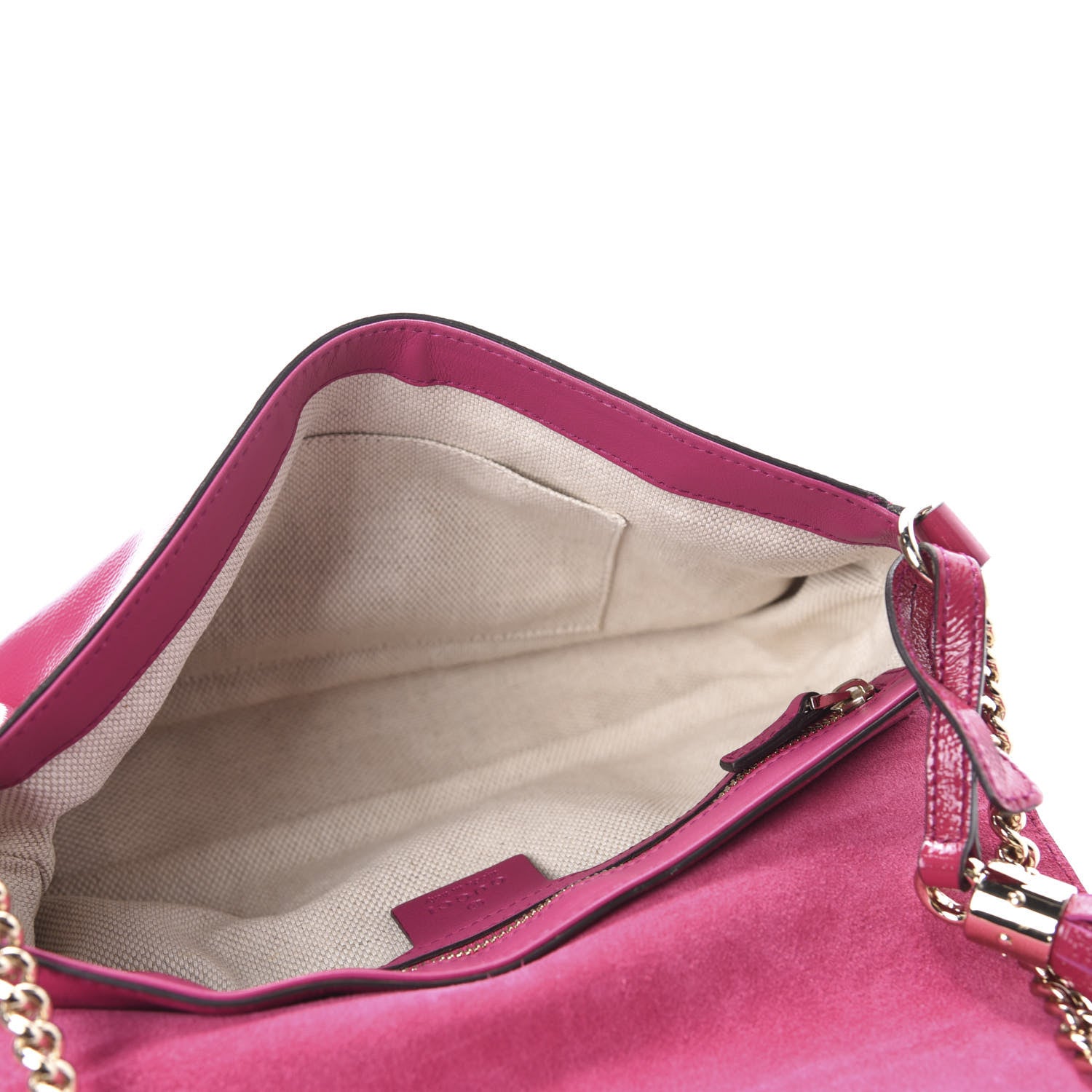 Gucci Patent Medium Soho Flap Crossbody Bright Bougainvillea 5 of 11