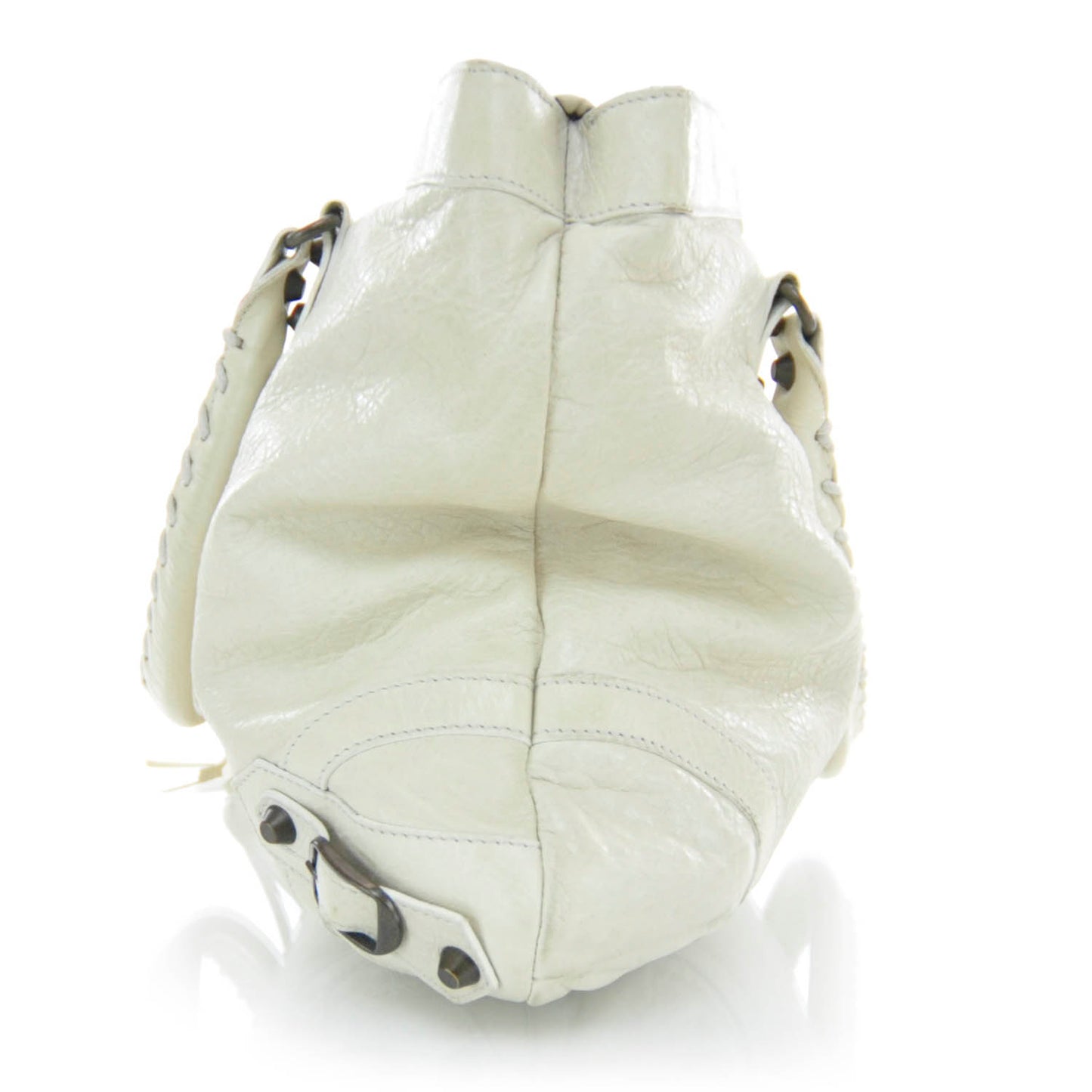 Chevre Classic Hardware Purse White