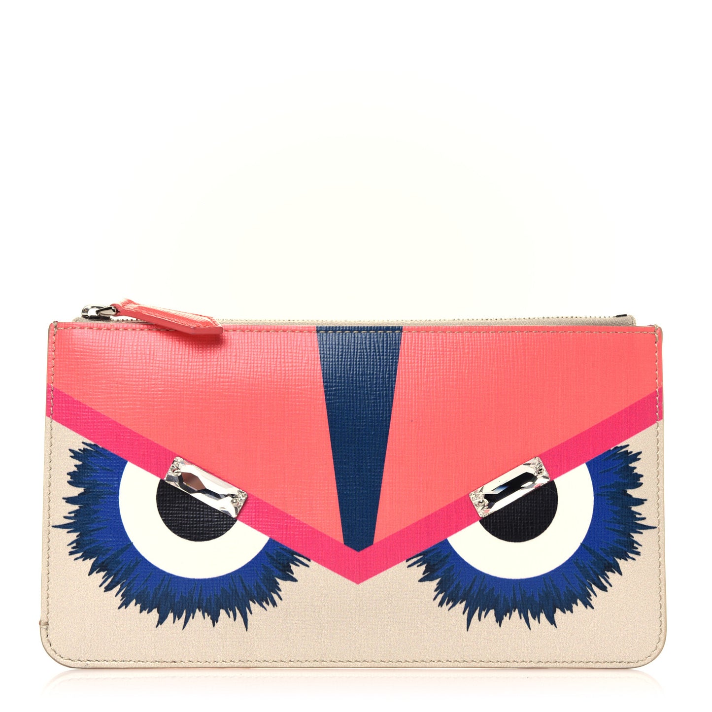 Vitello Elite Crystal Eye Monster Zip Pouch Bellini Multicolor