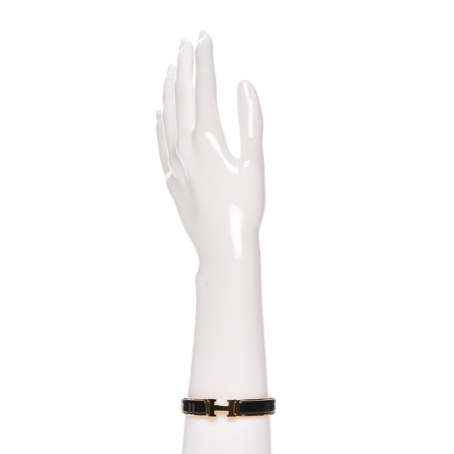 Enamel Narrow Clic Clac H Bracelet PM Black