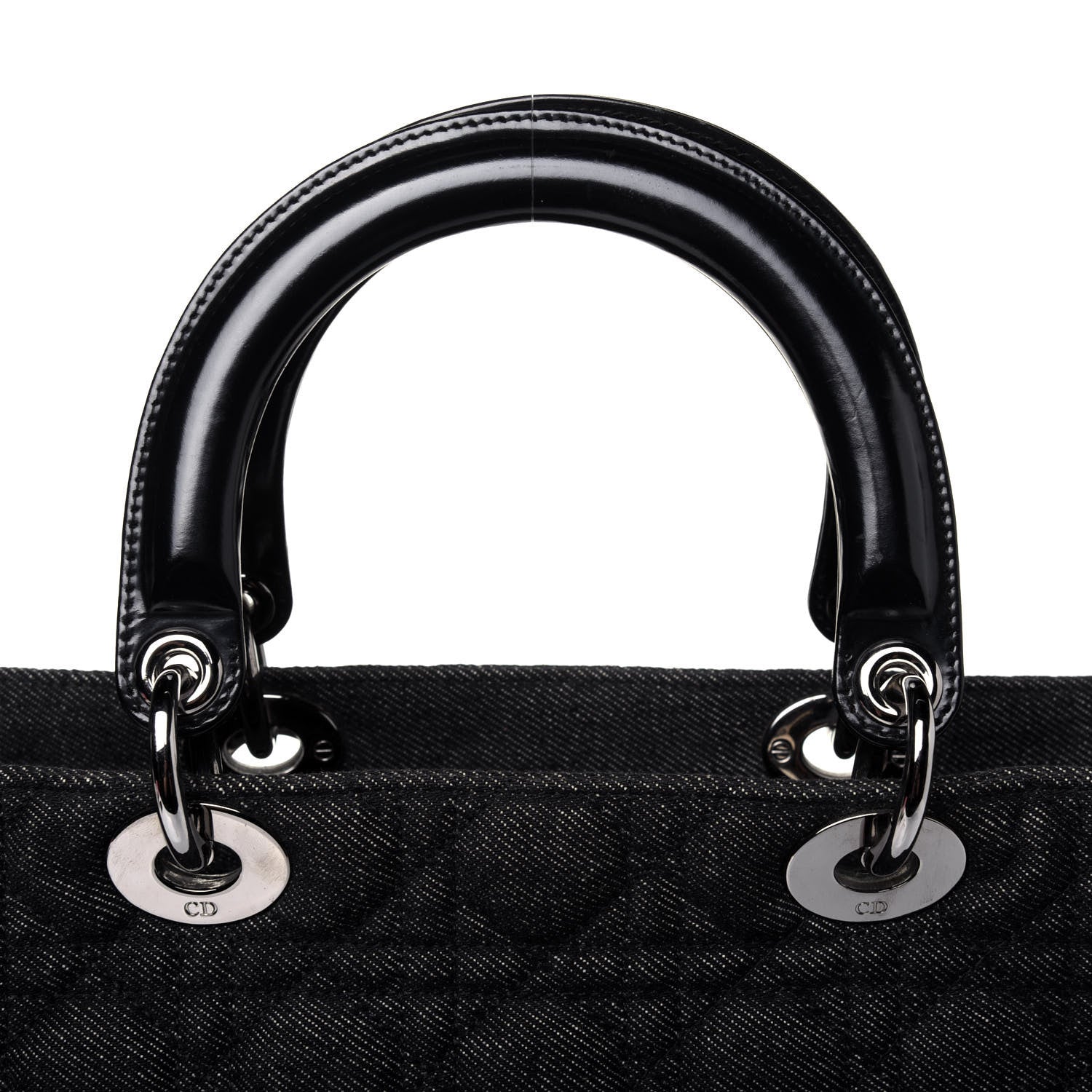 Christian Dior Denim Cannage Large Lady Dior Black 16 of 17