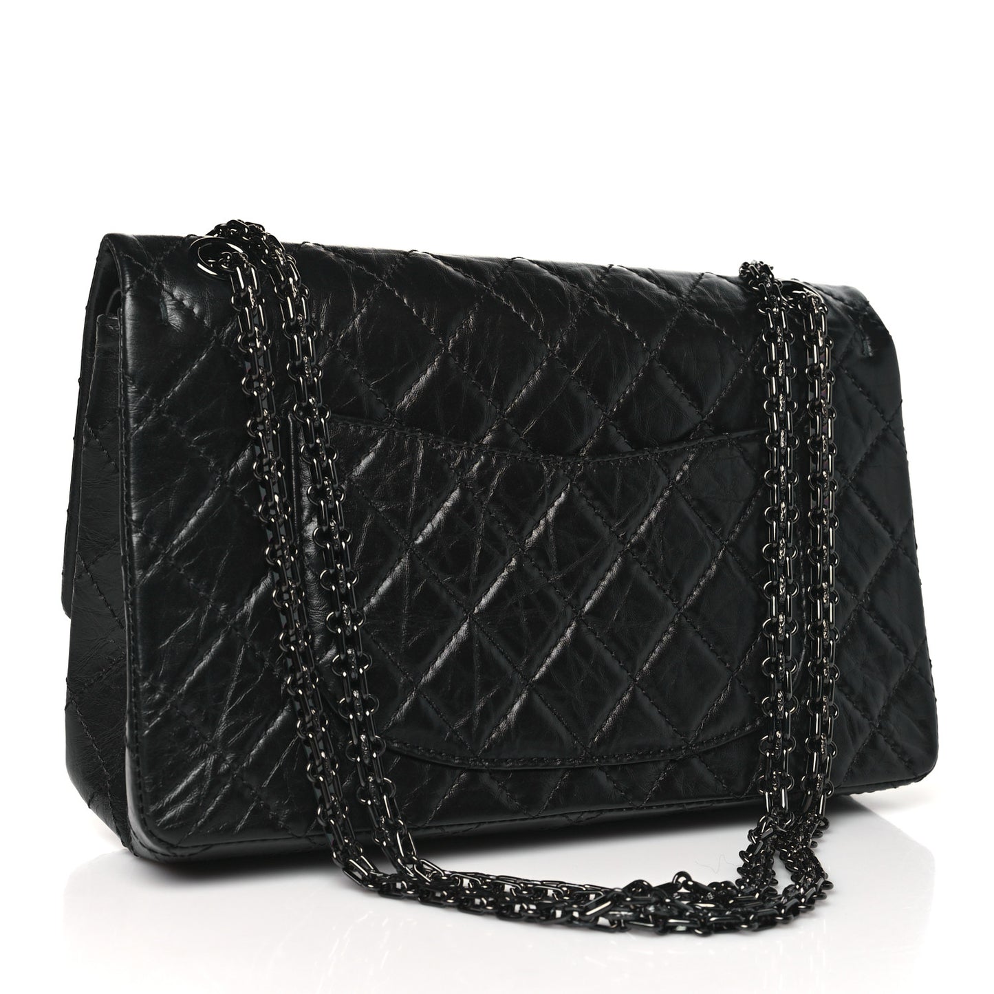 Aged Calfskin Quilted 2.55 Reissue 226 Flap So Black