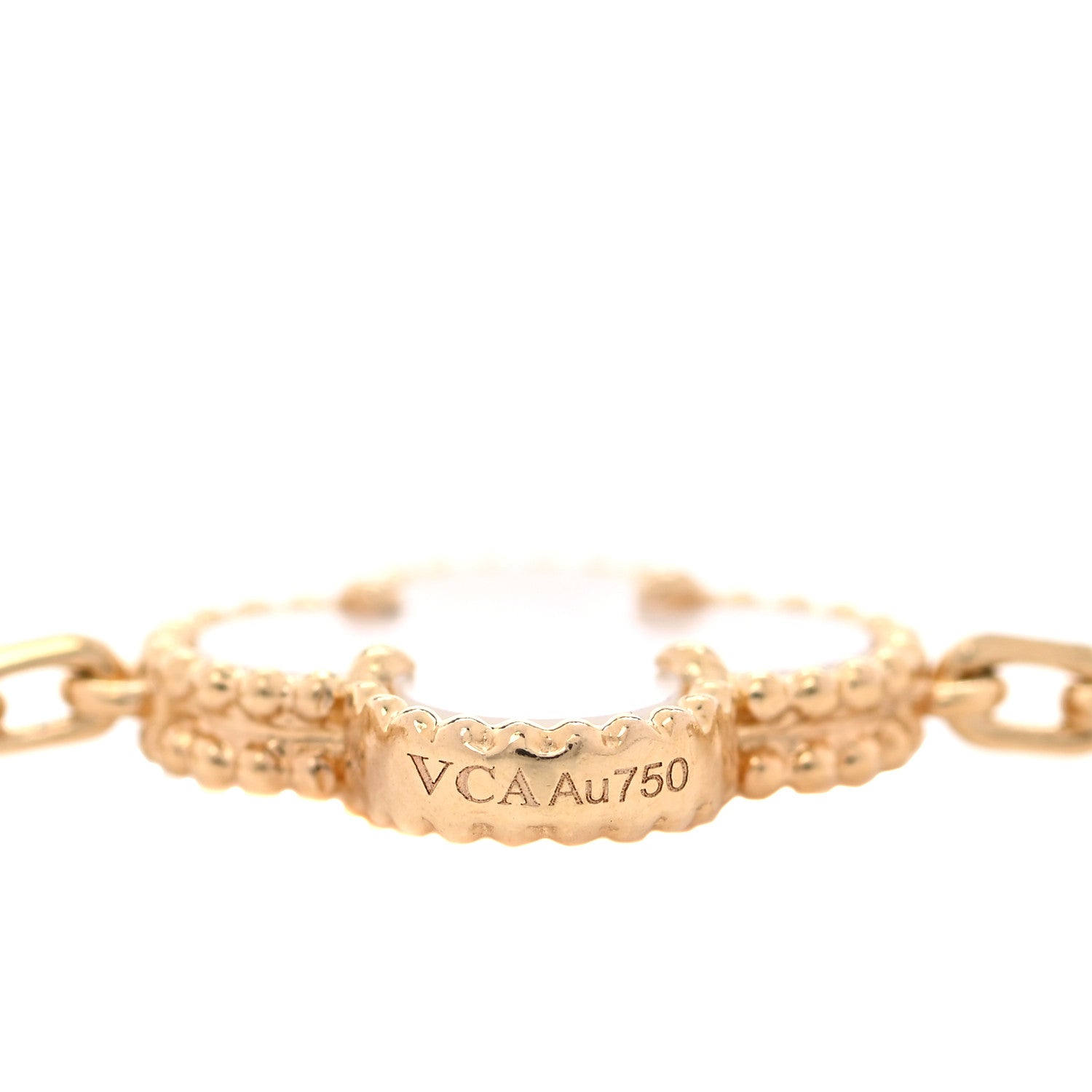 Van Cleef & Arpels 18K Yellow Gold Mother of Pearl 20 Motifs Vintage Alhambra Necklace 5 of 6