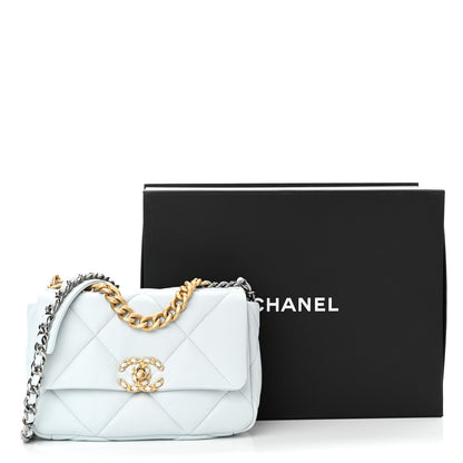 Chanel Lambskin Quilted Medium Chanel 19 Flap Light Blue 11 of 11