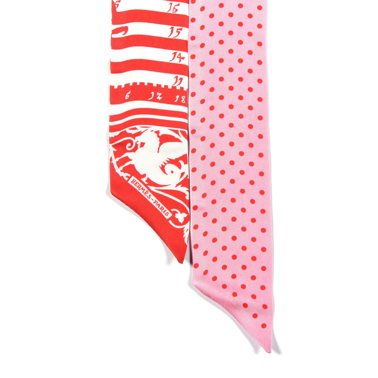 Hermes Silk Astrologie a Pois Twilly Rouge Blanc Rose 2 of 4