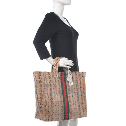 Gucci X COME DE GARCONS Plastic Web Floral Paper Shopper Tote 2 of 11