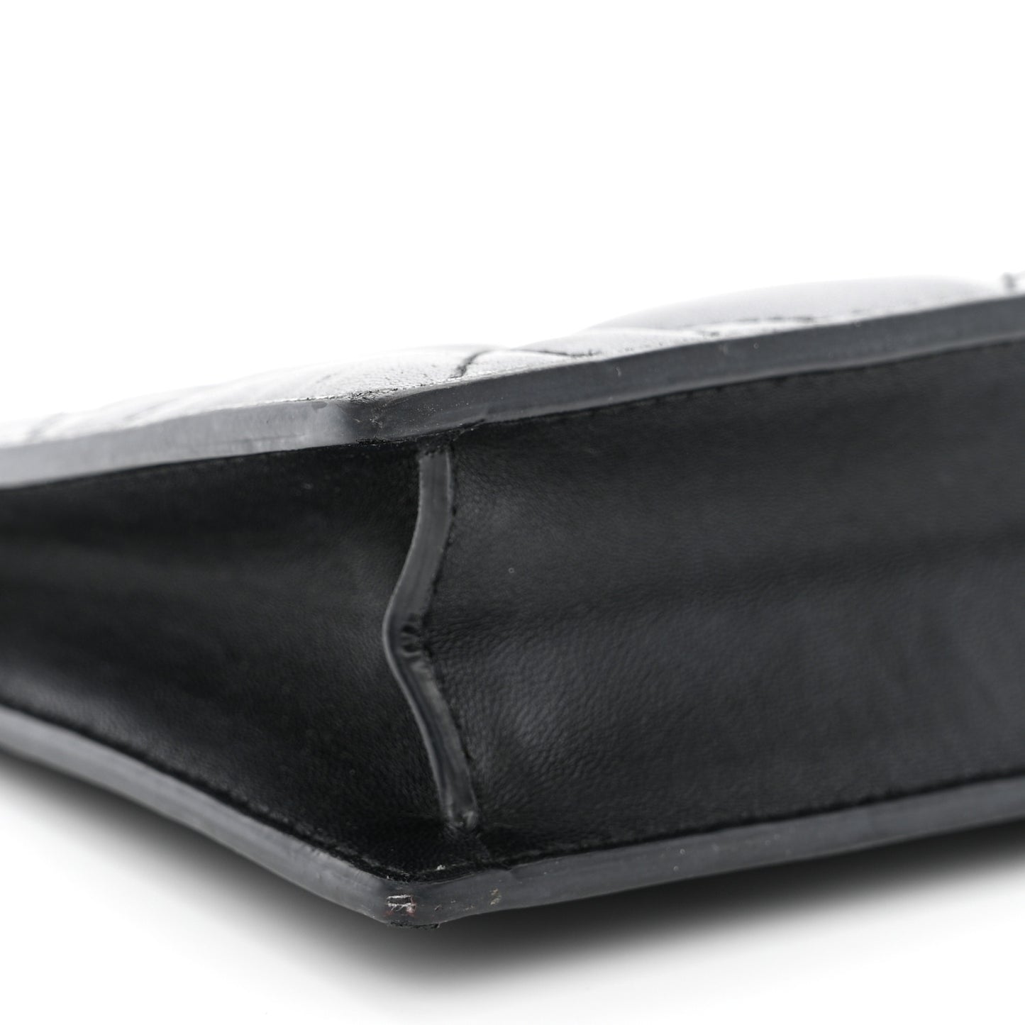 Lambskin Cannage Caro Colle Noire Clutch With Chain Black