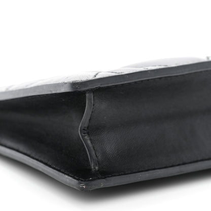 Christian Dior Lambskin Cannage Caro Colle Noire Clutch With Chain Black 9 of 10