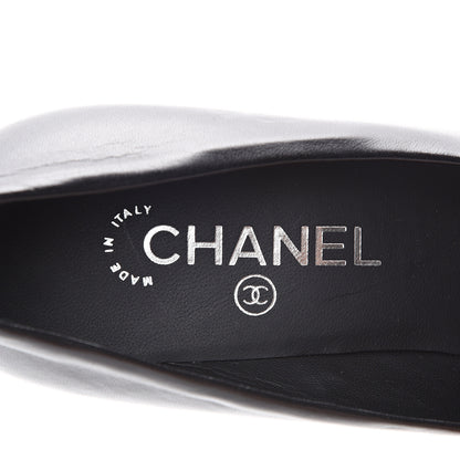 Chanel Lambskin CC Cap Toe Platform Chain Pumps 39 Black 6 of 11